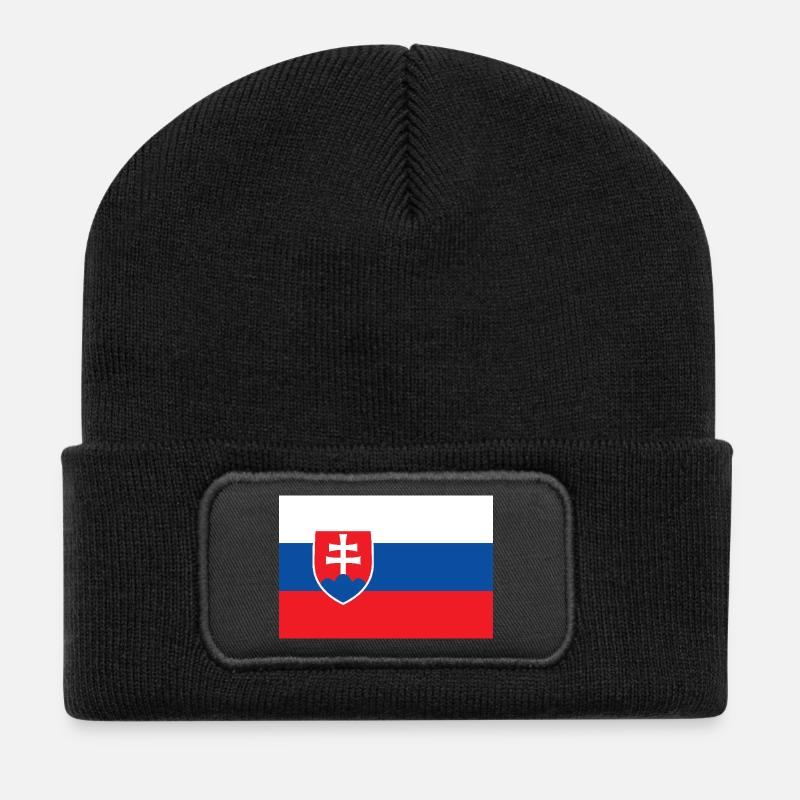 Slowakei - Recycelte Patch Beanie - Schwarz