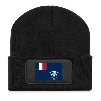 Französische Süd- und Antarktisgebiete - Recycelte Patch Beanie - Schwarz - Vorne