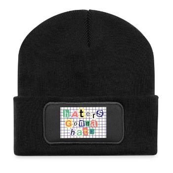 Haters Gonna Hate - Déclaration de style de collage - Beanie recyclé à patch - noir - Devant