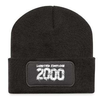 Limited Edition Birth Year 2000 Birthday Retro - Recycled Patch Beanie - dark grey - Front