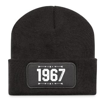 vintage 1967 vintage 58th birthday 1967. - Recycled Patch Beanie - dark grey - Front