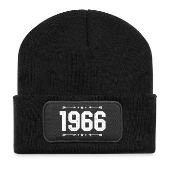 vintage 1966 vintage 59th birthday 1966. - Recycled Patch Beanie - black - Front