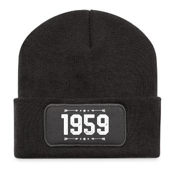 Vintage 1959 Vintage 66th Birthday 1959 - Recycled Patch Beanie - dark grey - Front