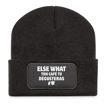 café, grain de café, pause café - Beanie recyclé à patch - charbon - Devant