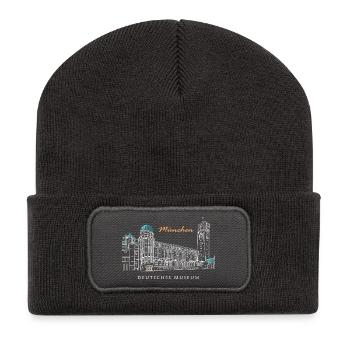 Munich Deutsches Museum Hand Drawing - Recycled Patch Beanie - dark grey - Front