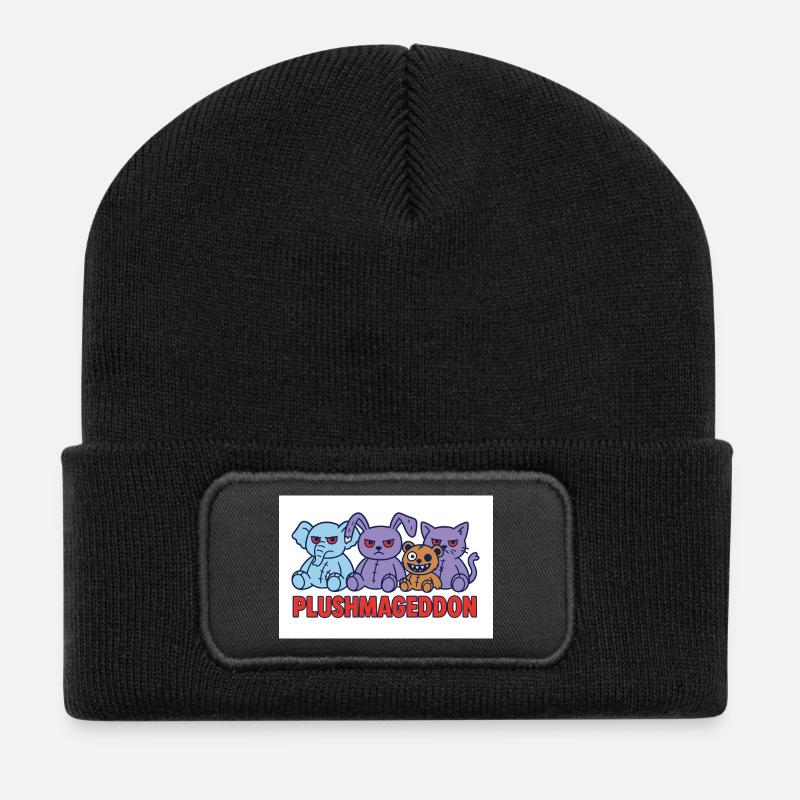 Plushmageddon - Recycelte Patch Beanie - Schwarz