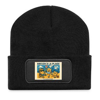 Pancakes at the beach - Recycled Patch Beanie - black - Front
