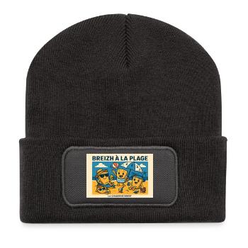 Pancakes at the beach - Recycled Patch Beanie - dark grey - Front