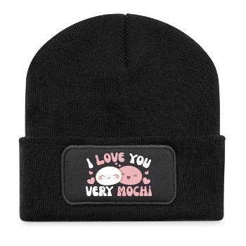 I love you very mochi kawaii rice cake mochi - Recycled Patch Beanie - black - Front