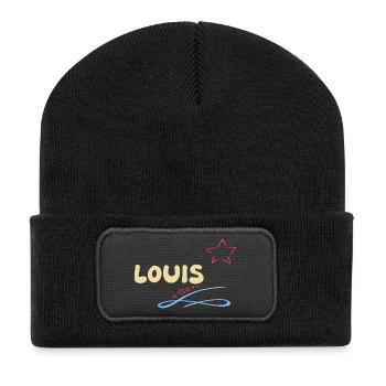 Cadeau pour Louis - Beanie recyclé à patch - noir - Devant