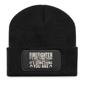 Fire brigade saying motif for firefighters - Recycled Patch Beanie - black - Front