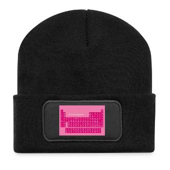 Periodensystem poster Rosa - Recycelte Patch Beanie - Schwarz - Vorne
