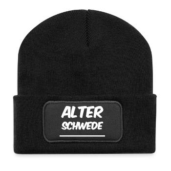 Alter Schwede - Lustiger Spruch - Funny - Recycelte Patch Beanie - Schwarz - Vorne