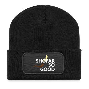 Shofar so good - Recycelte Patch Beanie - Schwarz - Vorne