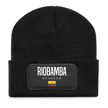 Riobamba Ecuador Ecuadorianer - Recycelte Patch Beanie - Schwarz - Vorne
