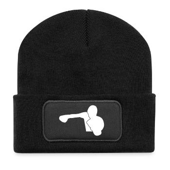 Boxer boxen sportlich - Recycelte Patch Beanie - Schwarz - Vorne