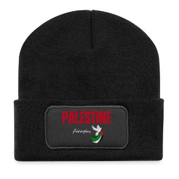 Liberté de la Palestine, je soutiens la Palestine - Beanie recyclé à patch - noir - Devant