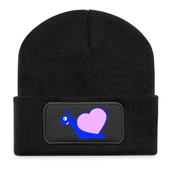 Escargot Coeur Escargot Coquille Mignon Amour Romantique - Beanie recyclé à patch - noir - Devant