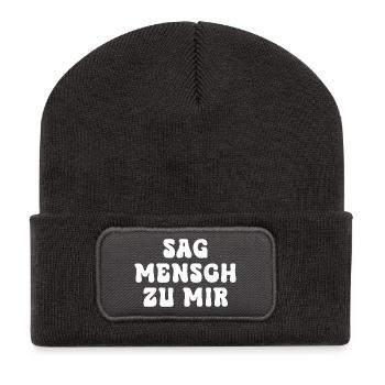 Say Man to Me Typo Contrast - Recycled Patch Beanie - dark grey - Front