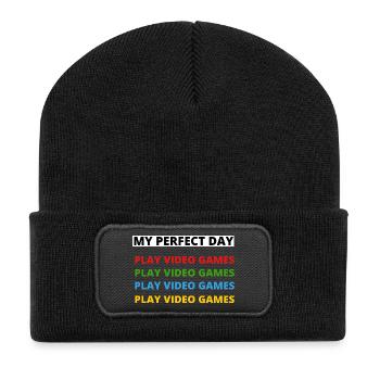 My Perfect Day Rainbow Gaming - Beanie recyclé à patch - noir - Devant