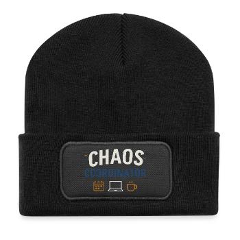 Chaos Coordinator – Funny Sayings Shirt for Elt - Recycled Patch Beanie - black - Front