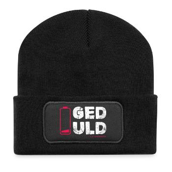 Geduld – nicht meine Kernkompetenz Statement - Recycelte Patch Beanie - Schwarz - Vorne