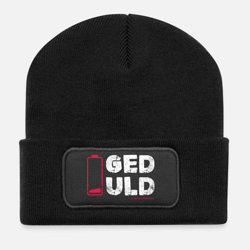 Geduld – nicht meine Kernkompetenz Statement - Recycelte Patch Beanie - Schwarz