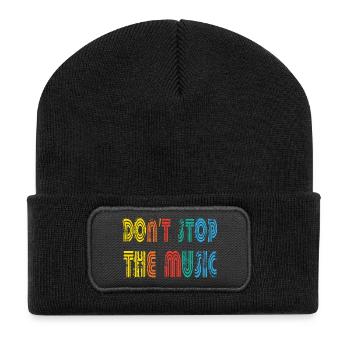 Don´t stop music - Recycelte Patch Beanie - Schwarz - Vorne