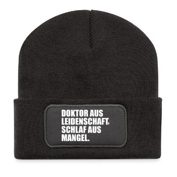 Doctor of passion, sleep of lack - Recycled Patch Beanie - dark grey - Front