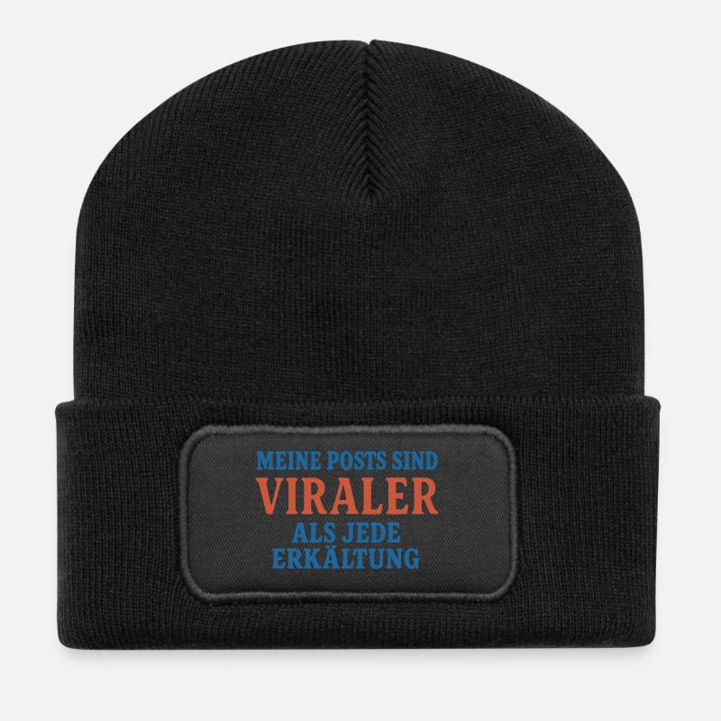 Virale Posts - Recycelte Patch Beanie - Schwarz