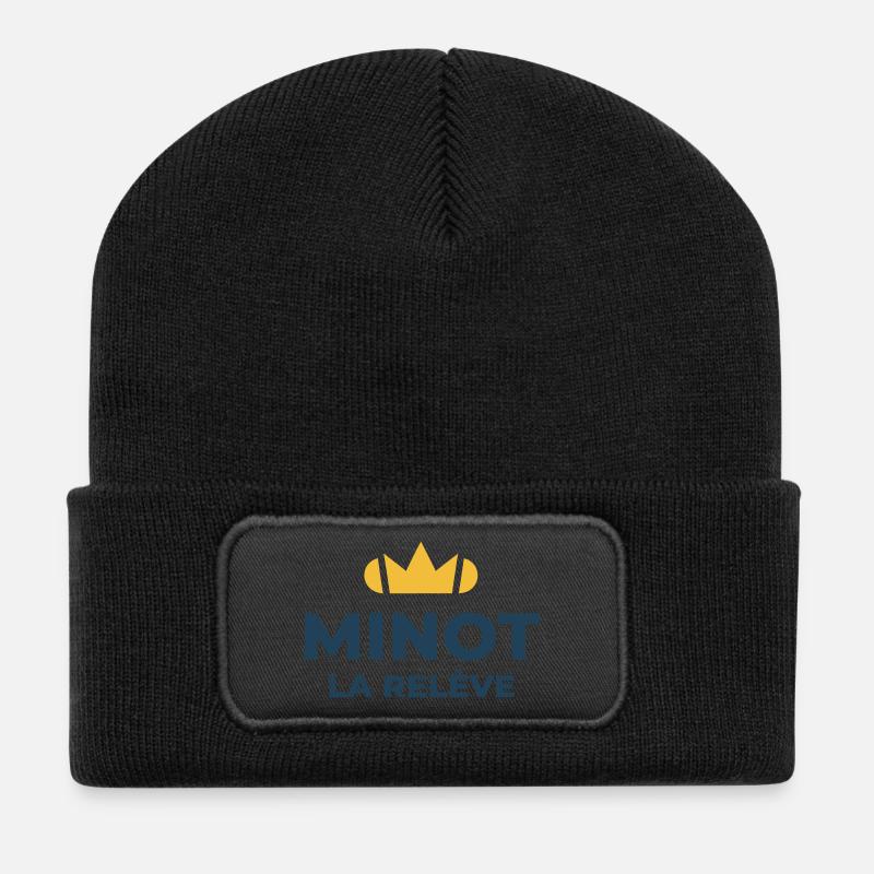 Minot La Relève Couronne Grafik - Recycelte Patch Beanie - Schwarz