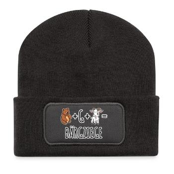 Bear plus goat equals mountain goat uh BEAR-G-GOAT - Recycled Patch Beanie - dark grey - Front