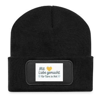For animals in need - Recycled Patch Beanie - black - Front