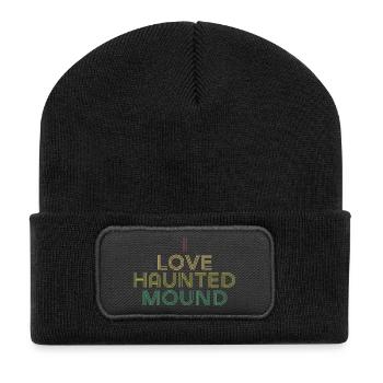 I Love Haunted Mound BF Chemise Rétro en détresse - Beanie recyclé à patch - noir - Devant