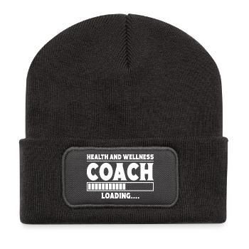 Powerlifting Bodybuilder Wellness Coach Loading - Recycelte Patch Beanie - Dunkelgrau - Vorne