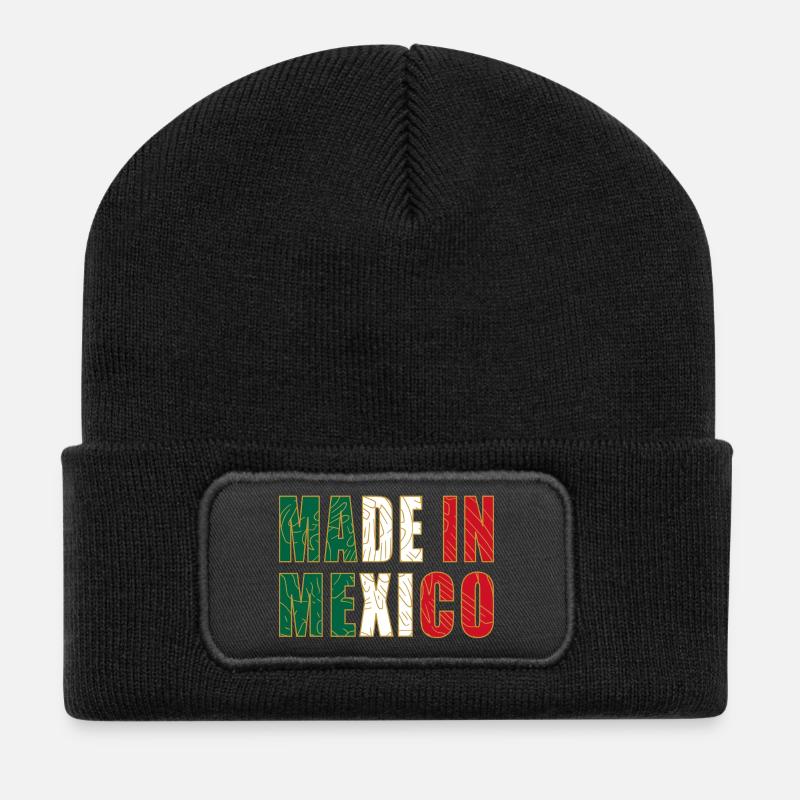 Made_in_Mexico - Recycelte Patch Beanie - Schwarz