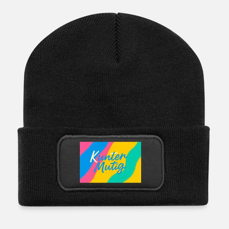 Kunter Mutig Farbrausch - Recycelte Patch Beanie - Schwarz