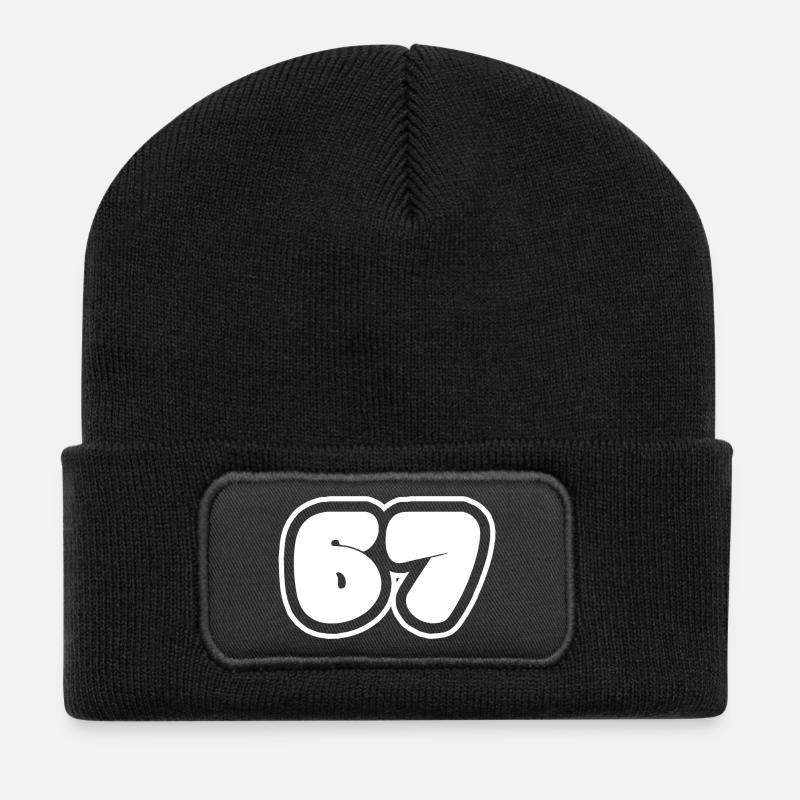 67 number - Recycled Patch Beanie - black