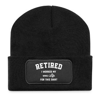 Retraité, j’ai travaillé toute ma vie pour ce drôle - Beanie recyclé à patch - noir - Devant