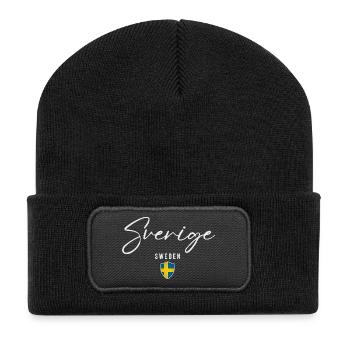 Fier Suédois, fabriqué en Suède - Beanie recyclé à patch - noir - Devant