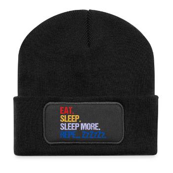 MANGER DORMIR DORMIR DORMIR PLUS ZzZzZ - Beanie recyclé à patch - noir - Devant