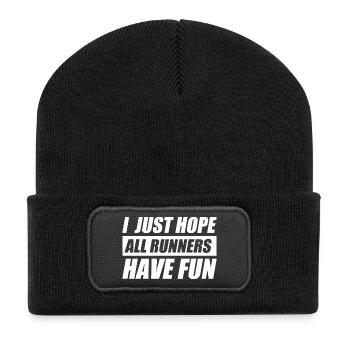 J’espère juste que tous les coureurs courent drôle jogging - Beanie recyclé à patch - noir - Devant