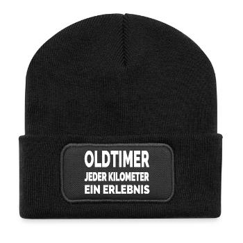 Oldtimer - Recycelte Patch Beanie - Schwarz - Vorne