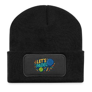 Le motif du padel laisse le padel - Beanie recyclé à patch - noir - Devant
