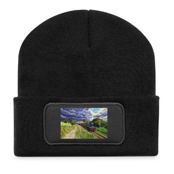 Heritage Express im Green Valley - Recycelte Patch Beanie - Schwarz - Vorne