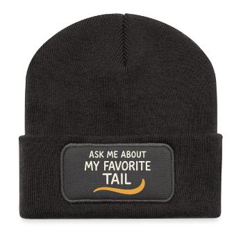 Jour de l’adoption Refuge pour animaux de sauvetage - Beanie recyclé à patch - charbon - Devant