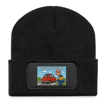 Autista_old_school - Beanie recyclé à patch - noir - Devant