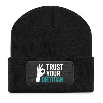 Diététiste agréé Conseiller en nutrition - Beanie recyclé à patch - noir - Devant