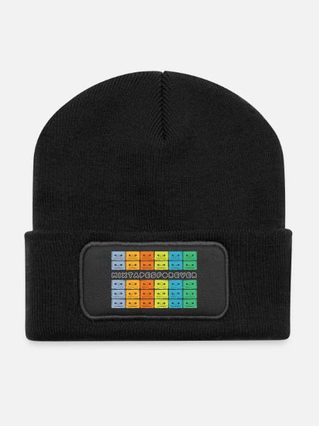 Mixtapes Forever Rainbow Cassettes - Recycled Patch Beanie - black