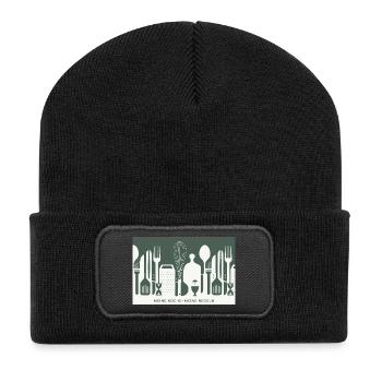 Ma cuisine – Mes règles | Humour de cuisine - Beanie recyclé à patch - noir - Devant